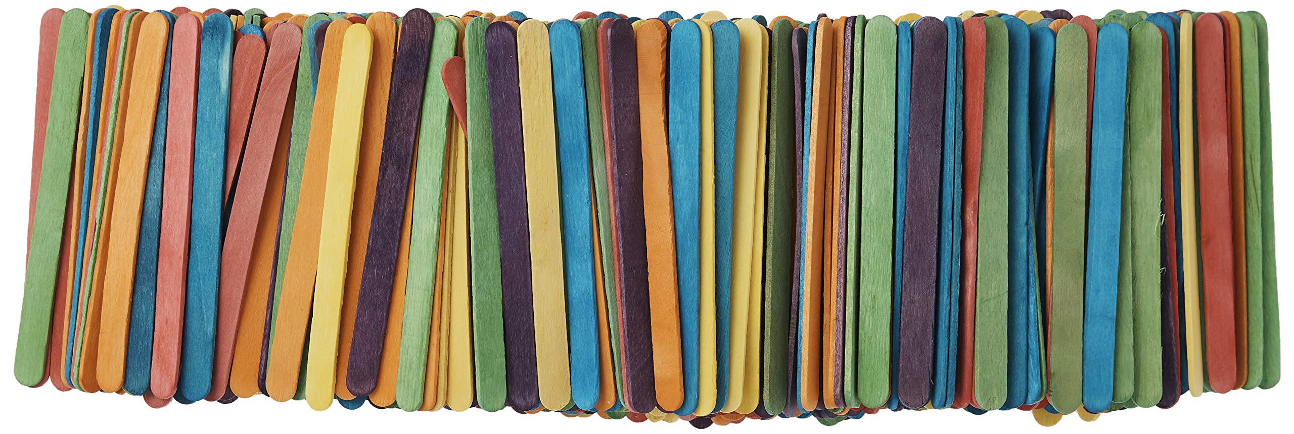 Eco Craft Stix 500ct Colored Wooden Craft Sticks - 4.5" Multi-Colored Birchwood for DIY Projects