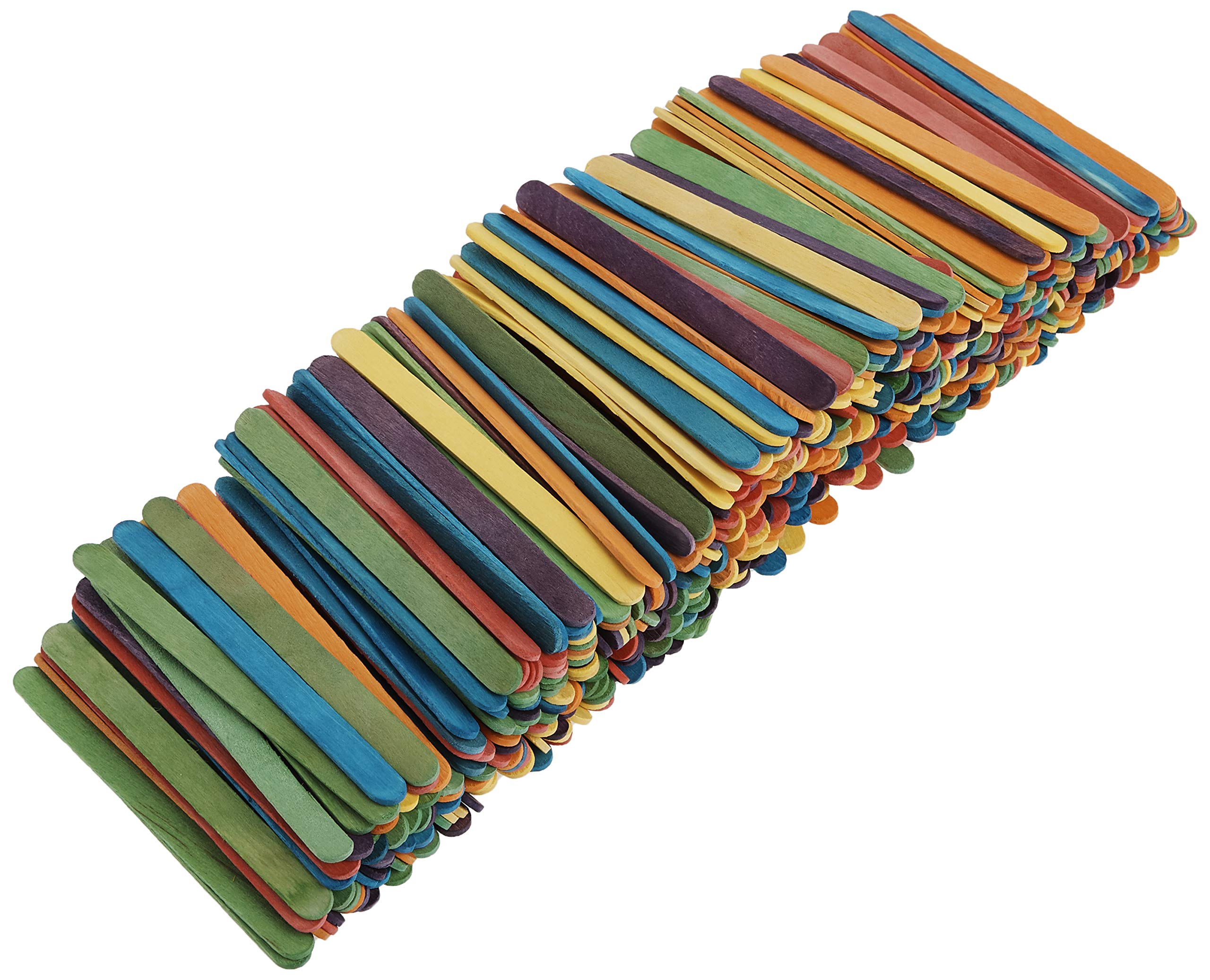 Eco Craft Stix 500ct Colored Wooden Craft Sticks - 4.5" Multi-Colored Birchwood for DIY Projects