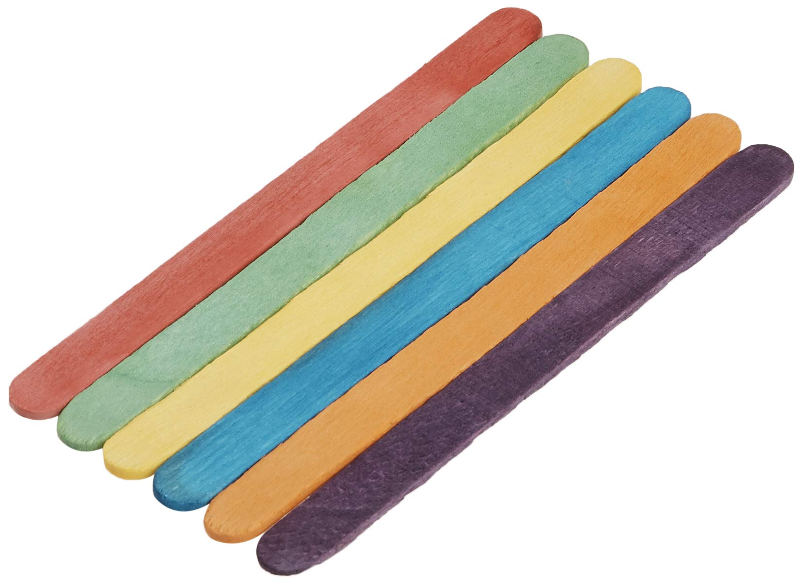 Eco Craft Stix 500ct Colored Wooden Craft Sticks - 4.5" Multi-Colored Birchwood for DIY Projects