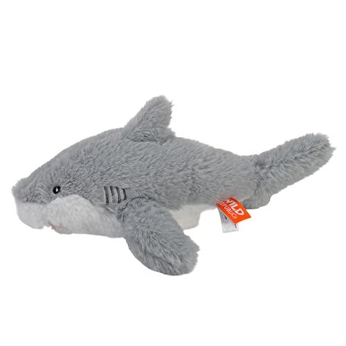 EcoKins Mini Great White Shark 8" Stuffed Animal – 7 Recycled Bottles, Sustainable Plush Toy