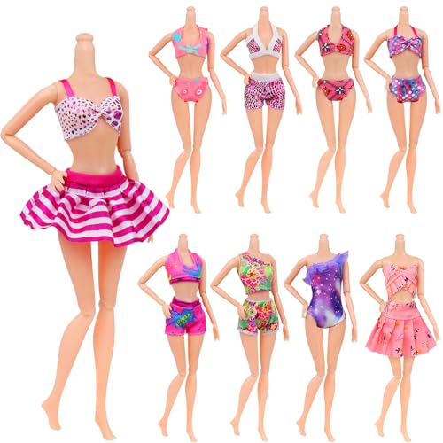 Ecore Fun 15-Piece Doll Bathing Suit Set for 11.5-Inch Dolls - Swimsuits, Shoes, Pool Floaties & Accessories