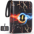 Edrape 4-Pocket Trading Card Binder – Holds 400 Cards, 50 Sleeves, Zipper Closure, Black