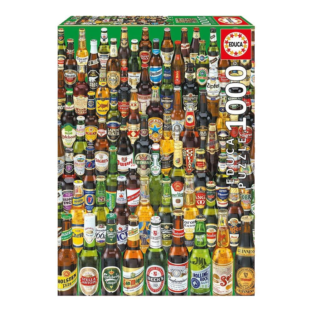 Educa 1000 Piece Beer Puzzle – Assorted Beers from Around the World, 68 x 48 cm