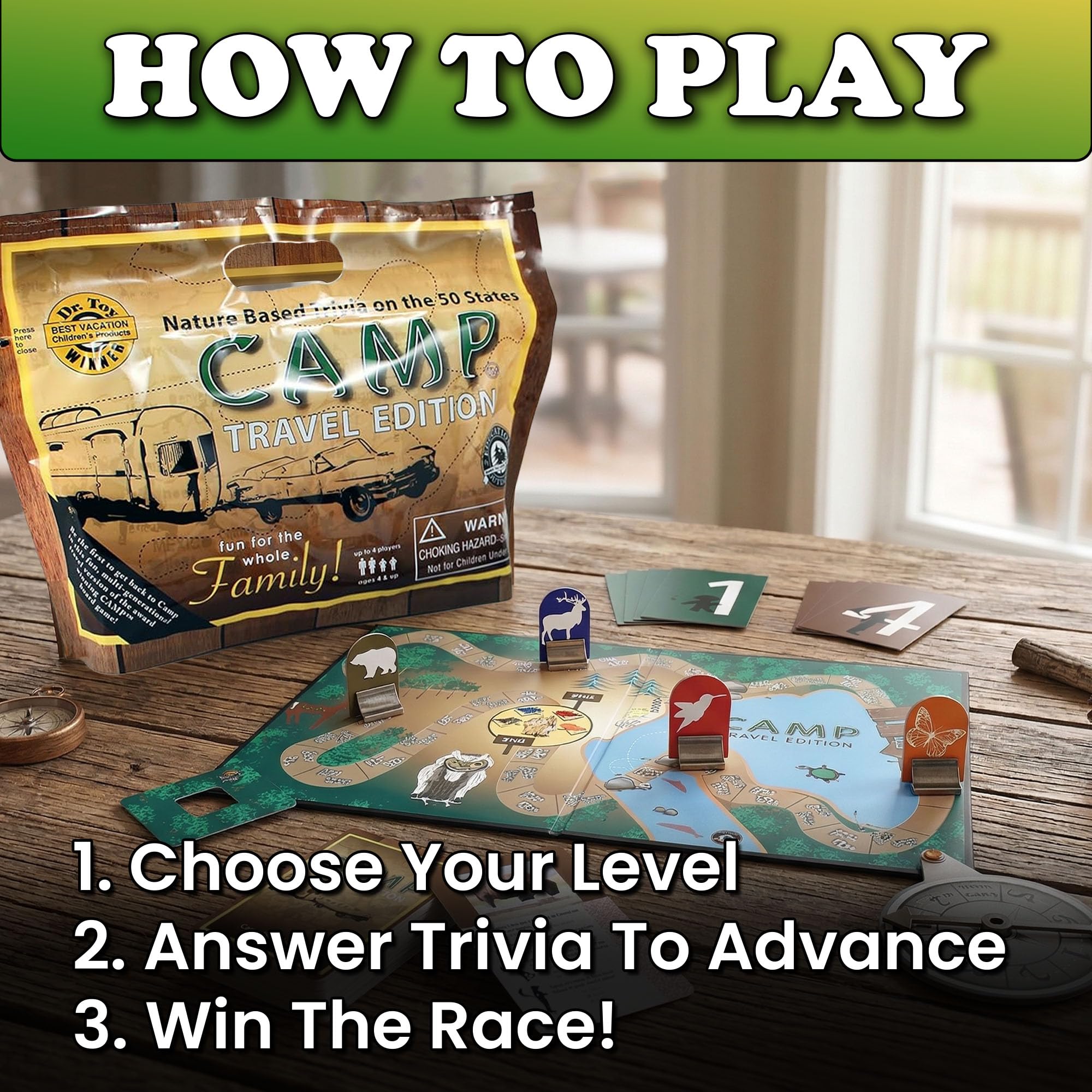 Education Outdoors Camp Travel Edition – 50 States & Outdoor Trivia for Kids