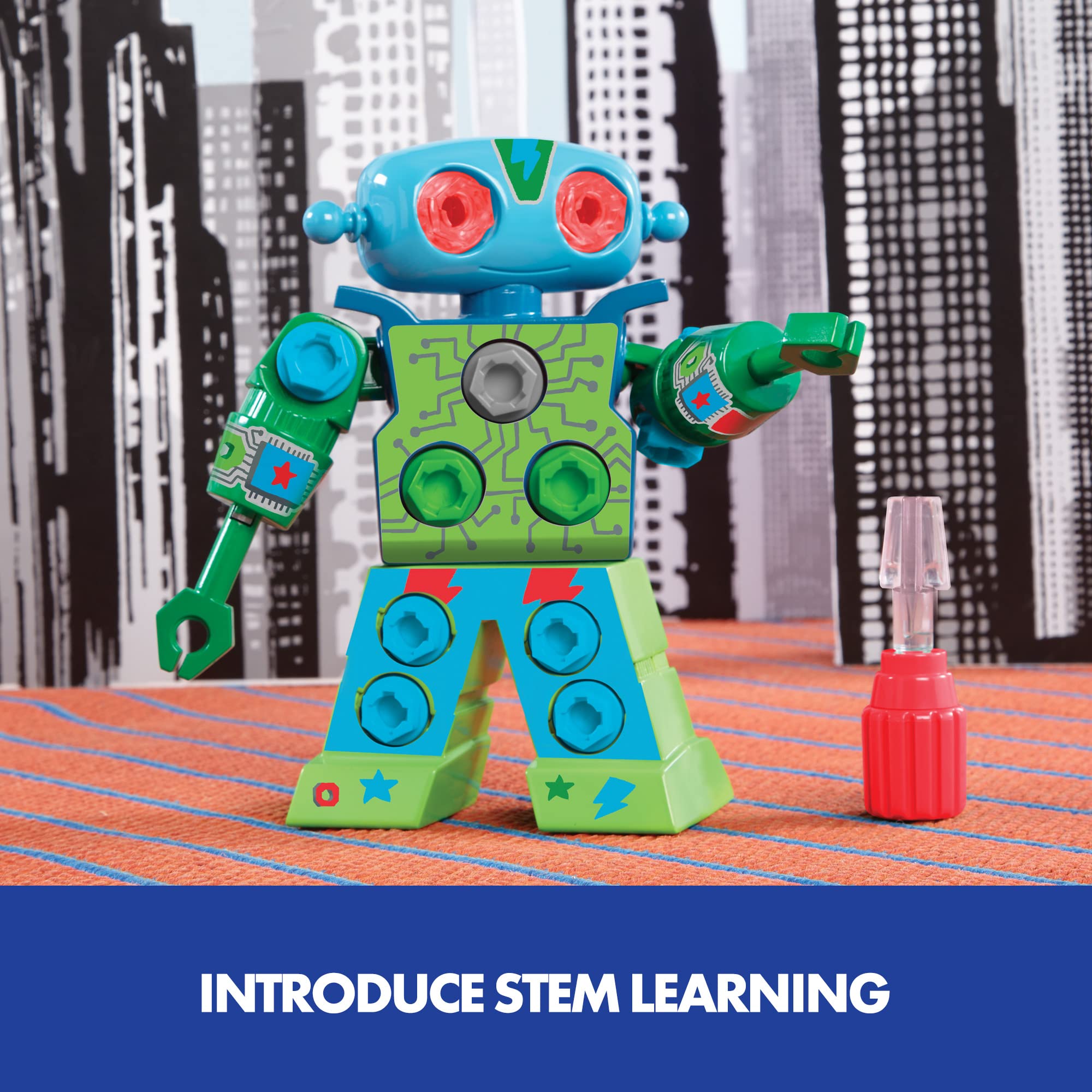 Educational Insights Design & Drill Robot: STEM Building Toy with Working Screwdriver for Ages 3+