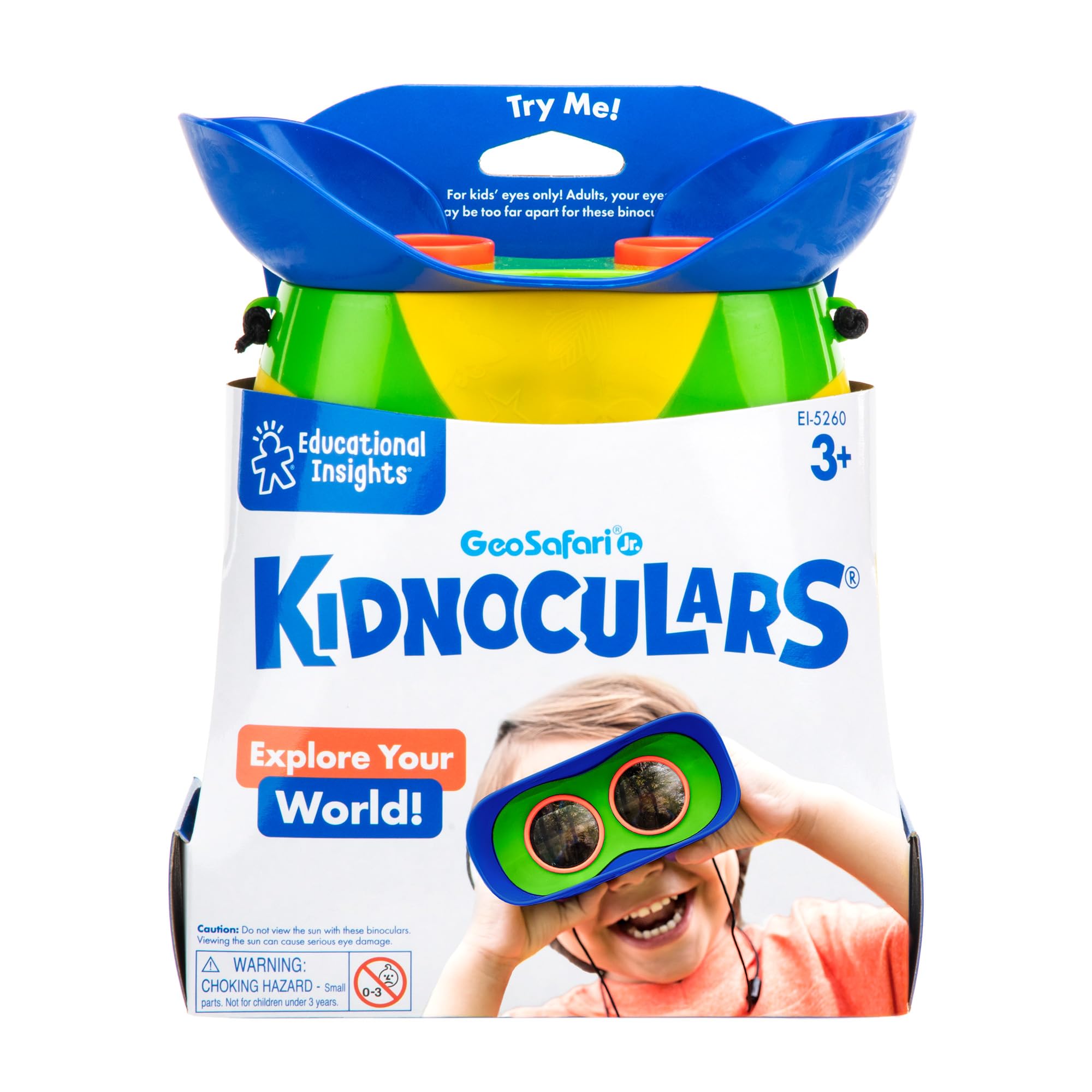 Educational Insights GeoSafari Kidnoculars – Focus-Free Binoculars for Toddlers Ages 3+