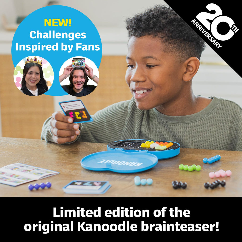 Educational Insights Kanoodle Fan Edition (Cyan) – 20th Anniversary 3D Logic Puzzle with 220 Challenges