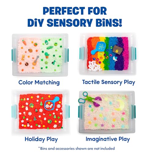 Educational Insights Pluffle Glow-in-the-Dark Sensory Bin Filler – Pink & Green Foam Sand for Toddlers 3+