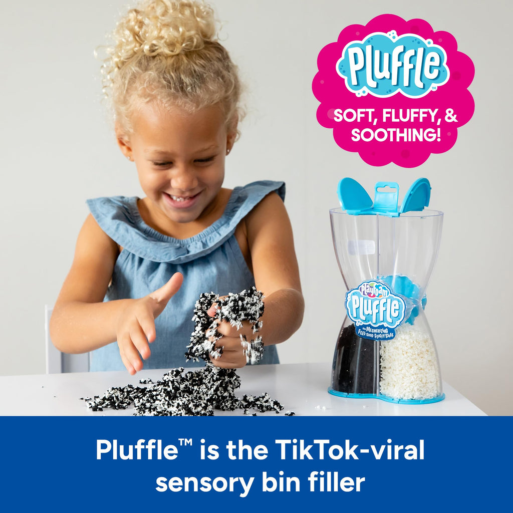 Educational Insights Pluffle Twist Black & White – Reusable Sensory Bin Filler for Toddlers 3+