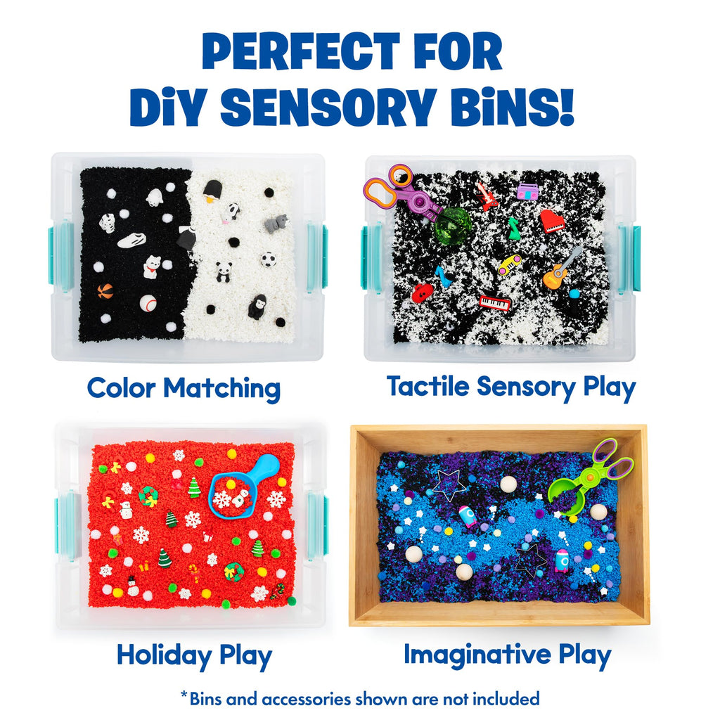 Educational Insights Pluffle Twist Black & White – Reusable Sensory Bin Filler for Toddlers 3+