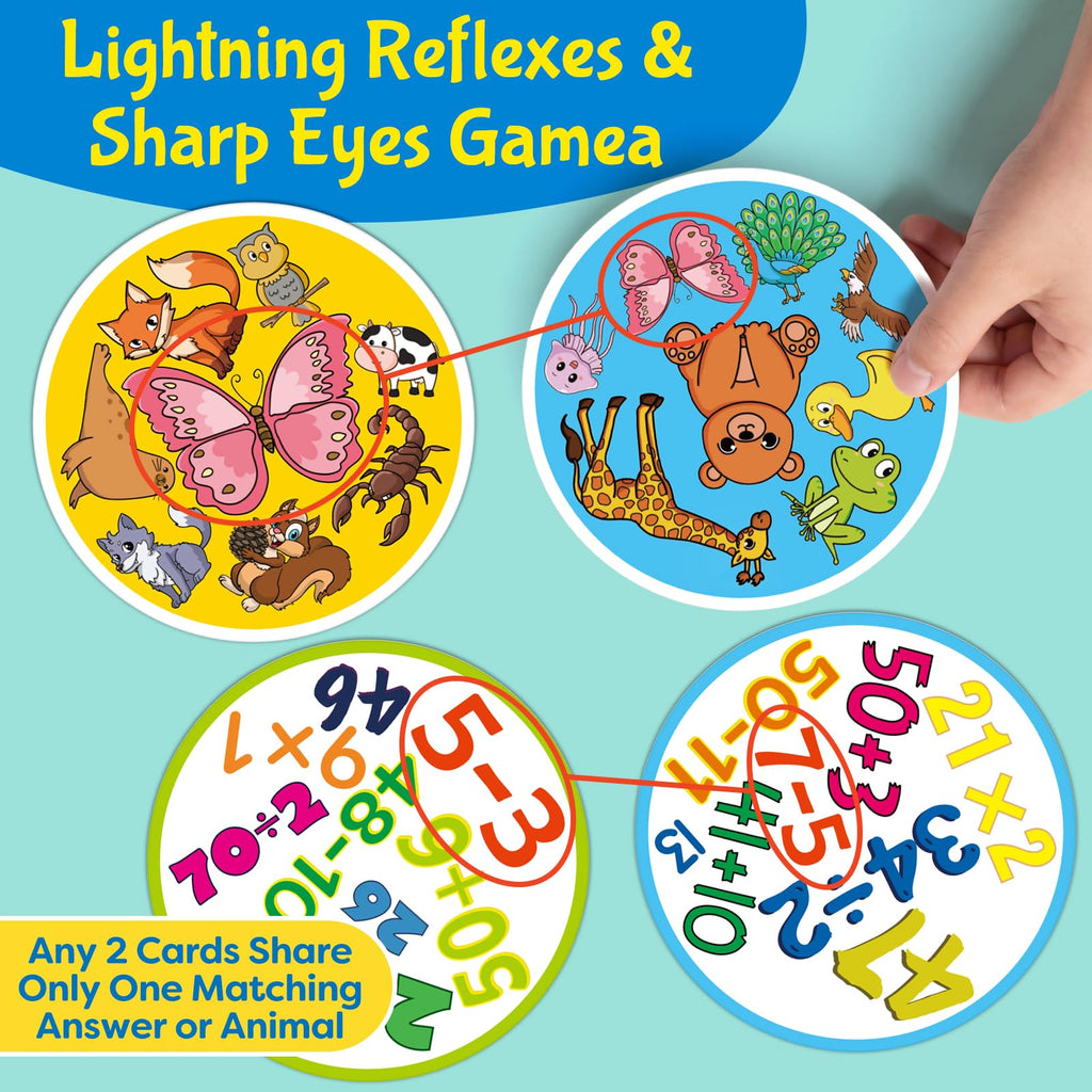 Edulok 57-Card Match Game – Double-Sided Memory & Math Learning for 2-8 Players