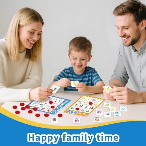 Edumix Double-Sided Alphabet & Number Bingo Game – ABC, 123 & Sight Word Learning Toy for Toddlers, Preschool Activities, Family Matching Game