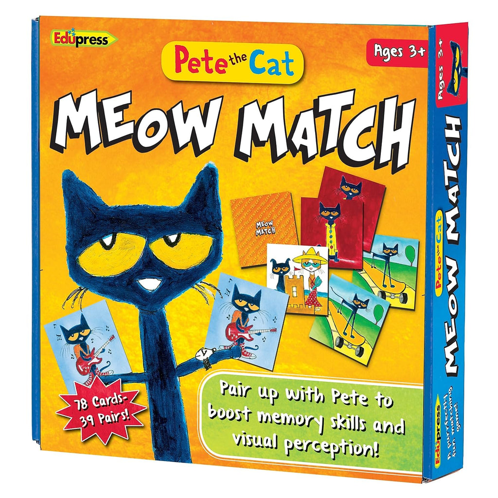 Edupress Pete the Cat Meow Match Game - Memory Matching Cards for Ages 3+