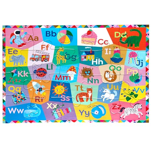 eeBoo 20 Piece Giant Floor Puzzle – Learn the Alphabet with Large Pieces for Ages 3+