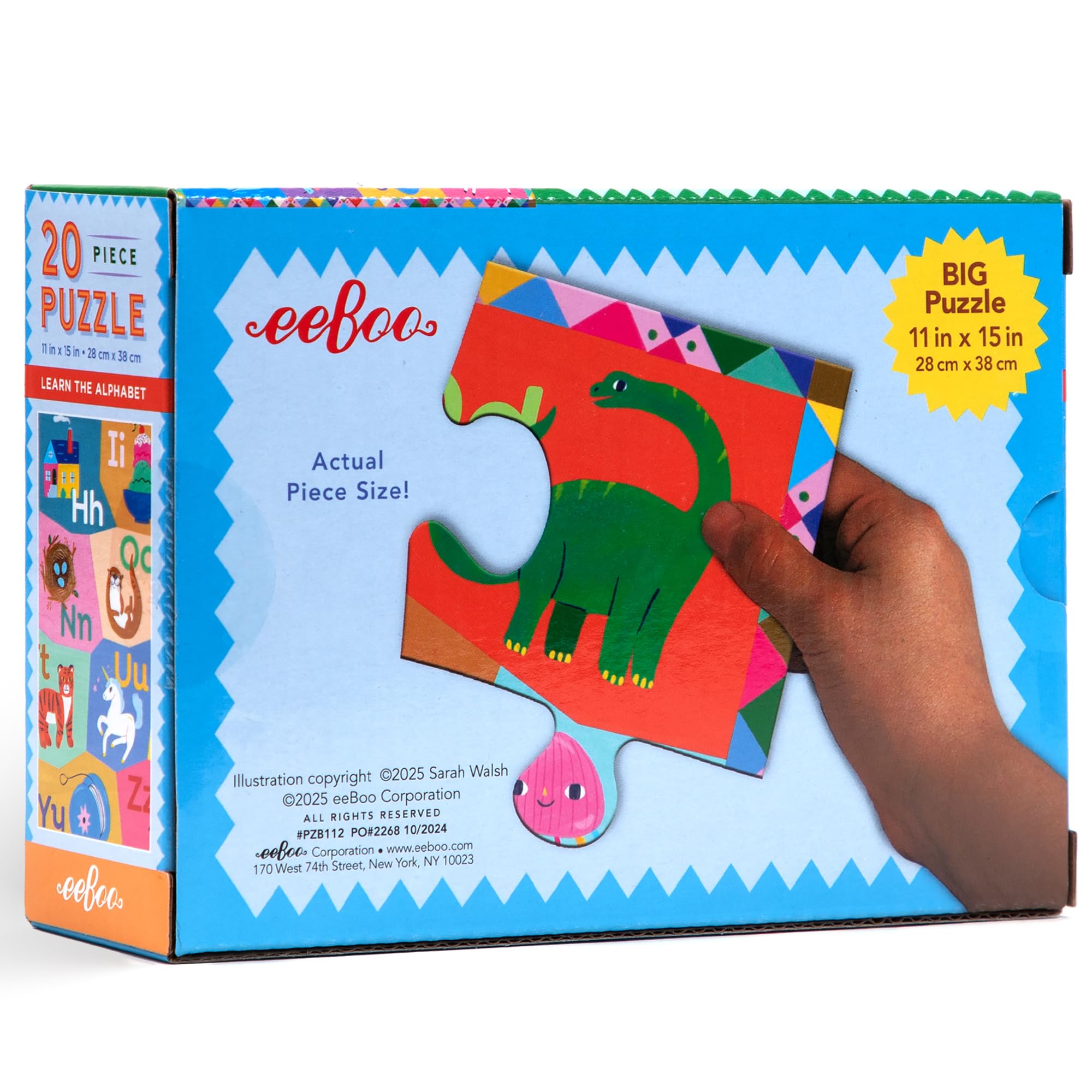 eeBoo 20 Piece Giant Floor Puzzle – Learn the Alphabet with Large Pieces for Ages 3+