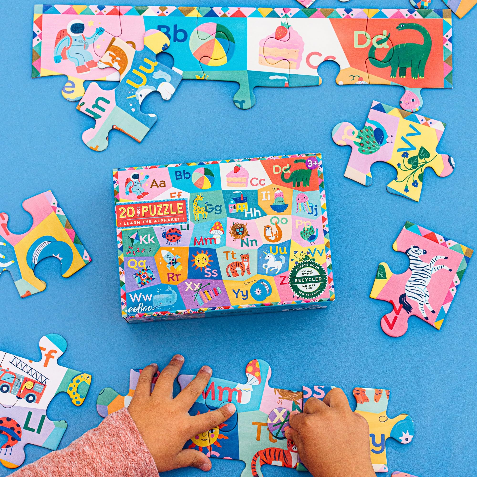 eeBoo 20 Piece Giant Floor Puzzle – Learn the Alphabet with Large Pieces for Ages 3+