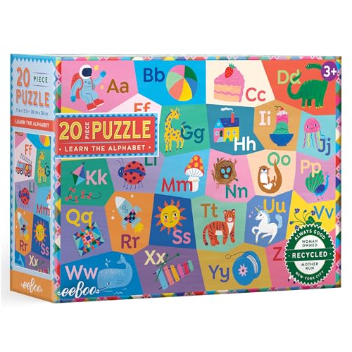 eeBoo 20 Piece Giant Floor Puzzle – Learn the Alphabet with Large Pieces for Ages 3+