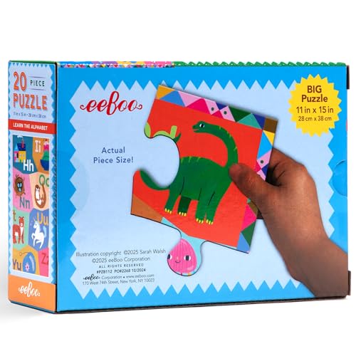 eeBoo 20 Piece Giant Floor Puzzle – Learn the Alphabet with Large Pieces for Ages 3+