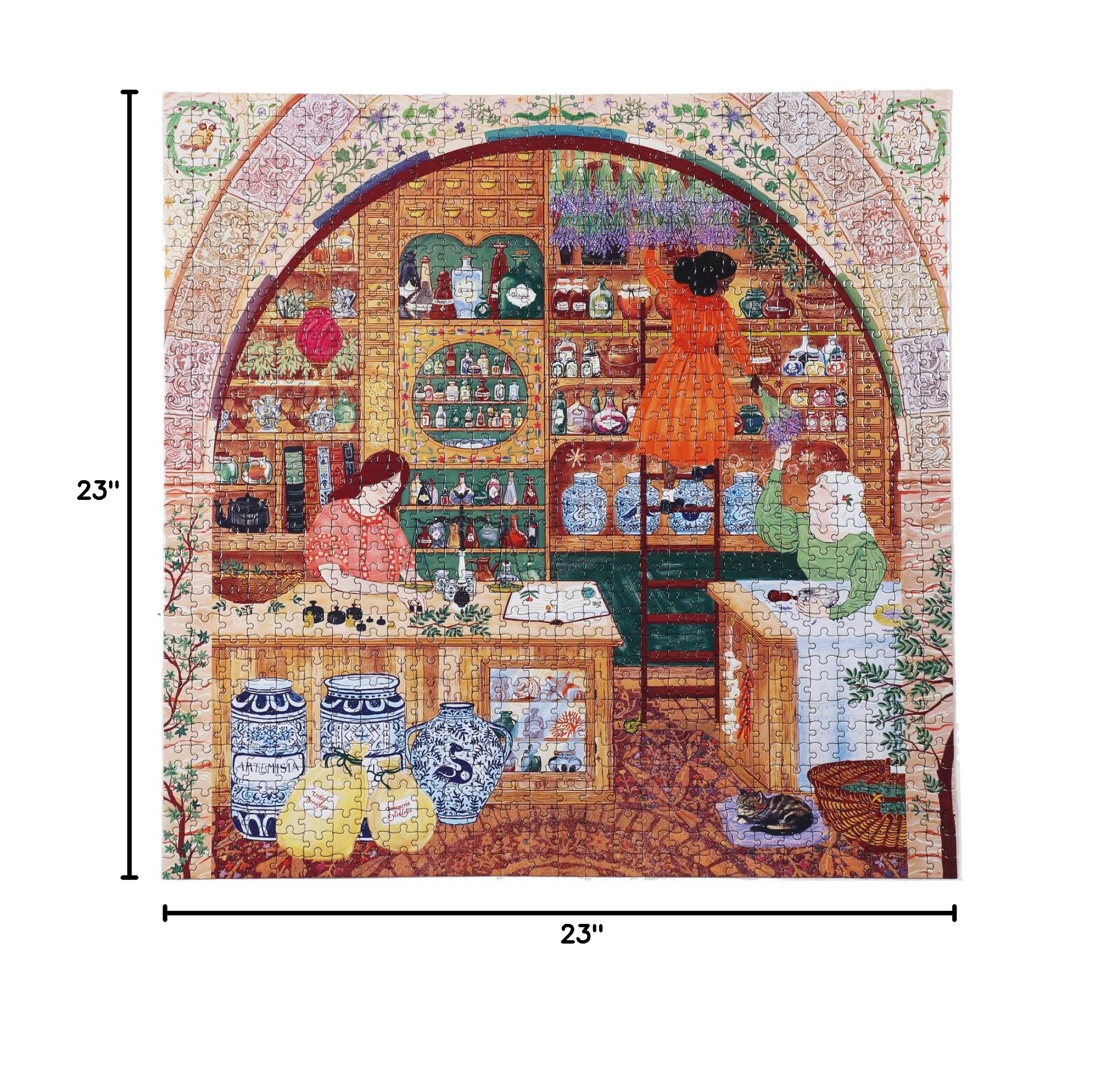 eeBoo Ancient Apothecary 1000 Piece Puzzle – Square 23x23, Eco-Friendly Adult Jigsaw with Original Art