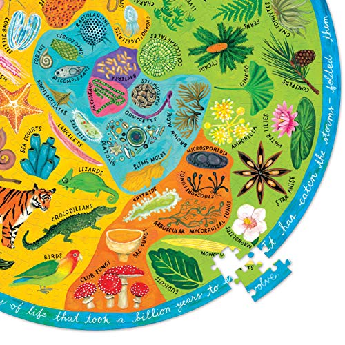 eeBoo Biodiversity 500 Piece Round Jigsaw Puzzle – 23" Diameter, Recycled Board, Vegetable-Based Ink