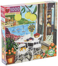 eeBoo Cats in Positano 1000 Piece Puzzle – 23" Square Jigsaw with Original Art & Recycled Materials