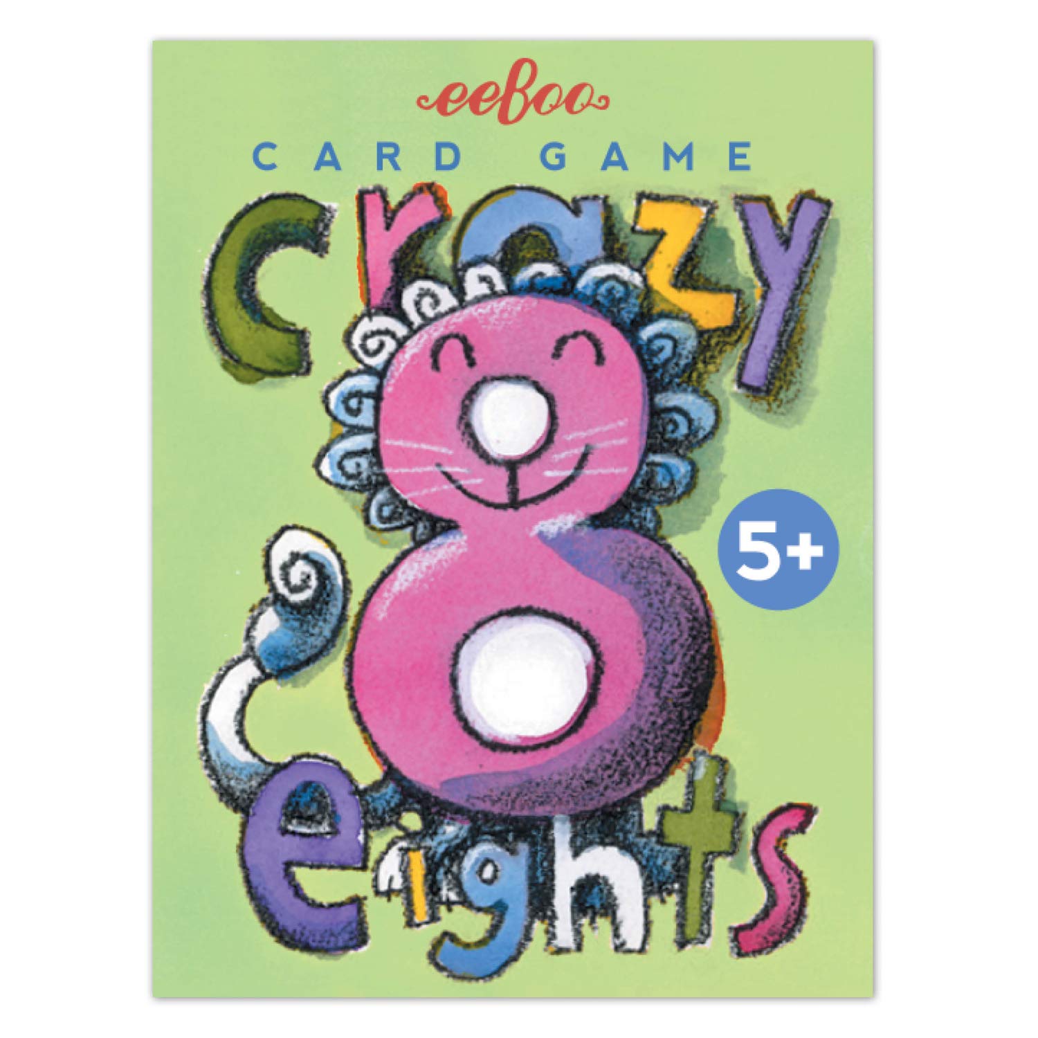 eeBoo Crazy Eights Card Game – 50 Illustrated Cards by Chris Raschka, Easy Classic Game for Ages 5+