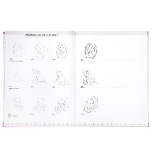 eeBoo Learn to Draw Magical Creatures: Step-by-Step Drawing Activity Book with 50 Stickers for Kids 5+