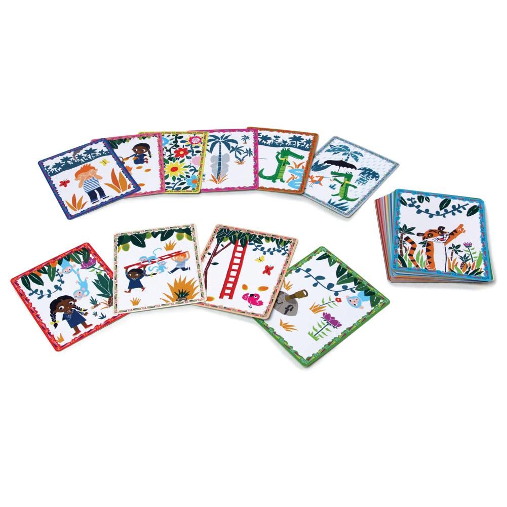 eeBoo Volcano Island Storytelling Cards – 36 Illustrated Pre-Literacy Cards for Ages 3+