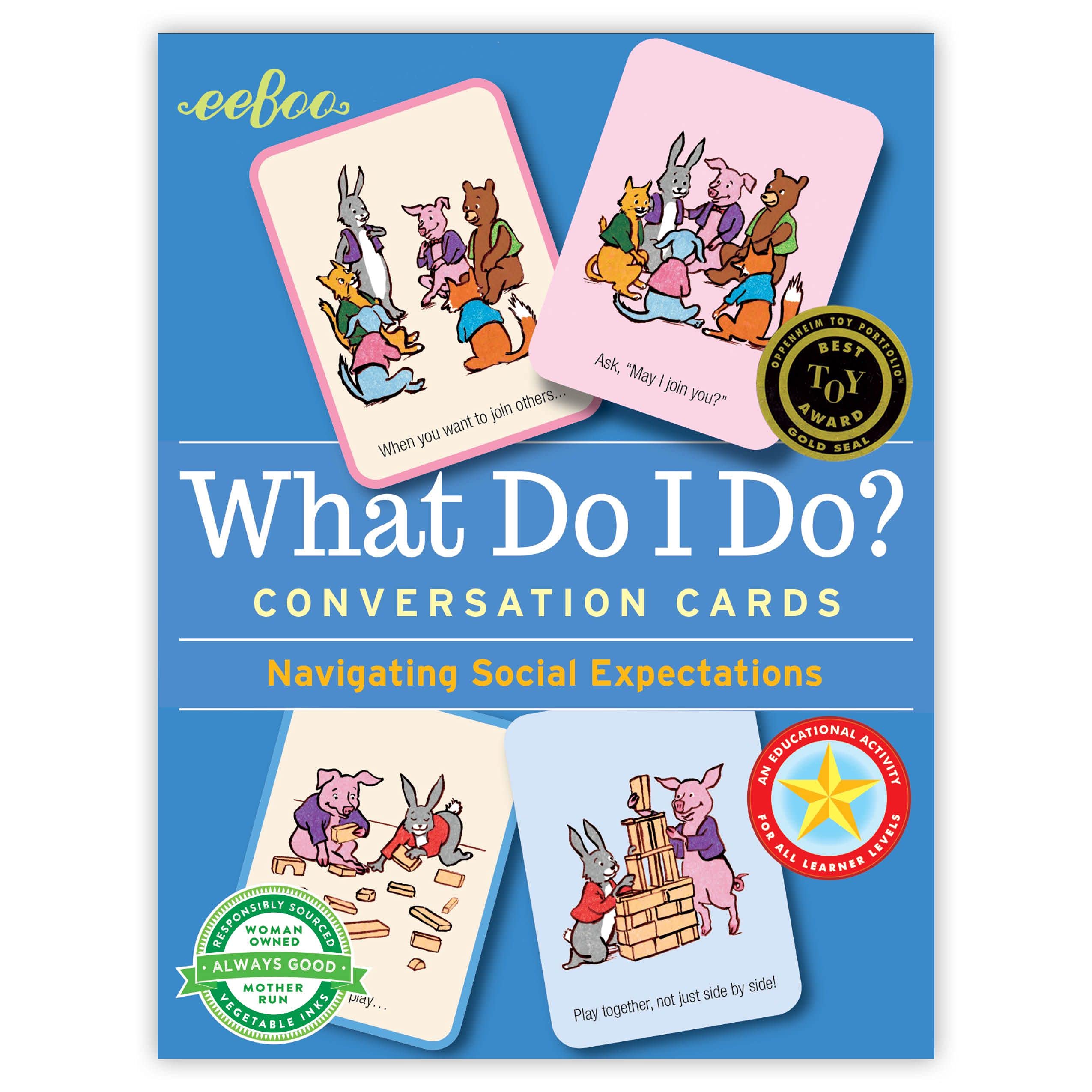 eeBoo What Do I Do? Conversation Cards – 48 Cards for Social-Emotional Learning, Ages 3+