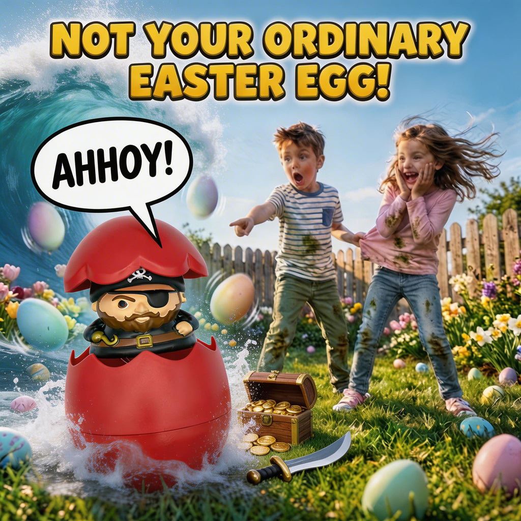 Egg Pops Talking Easter Egg Toy - Pirate Pop-Up Surprise with Sounds, Interactive Novelty Gift for Teens