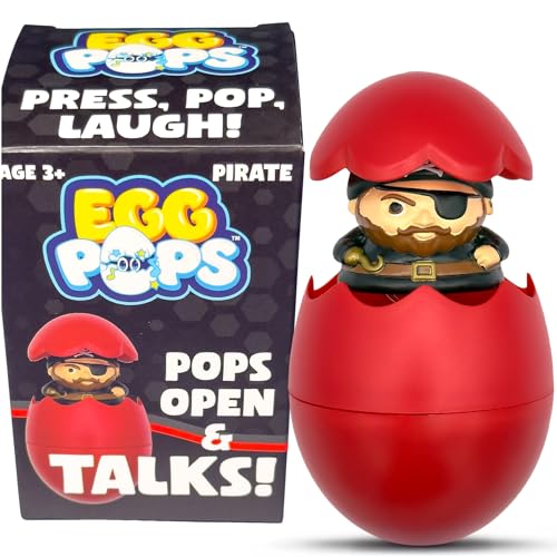 Egg Pops Talking Easter Egg Toy - Pirate Pop-Up Surprise with Sounds, Interactive Novelty Gift for Teens