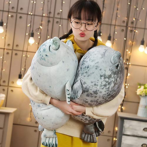 EHOTONG Cute Blob Seal Pillow – Chubby Gray Seal Plush Hug Pillow 11.5 inch