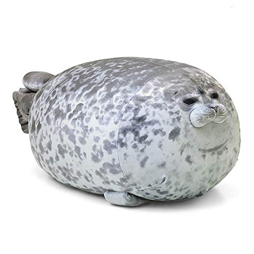 EHOTONG Cute Blob Seal Pillow – Chubby Gray Seal Plush Hug Pillow 11.5 inch