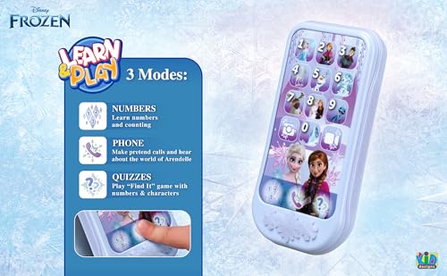eKids Disney Frozen Toddler Phone with Educational Games and Pretend Play