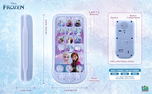eKids Disney Frozen Toddler Phone with Educational Games and Pretend Play
