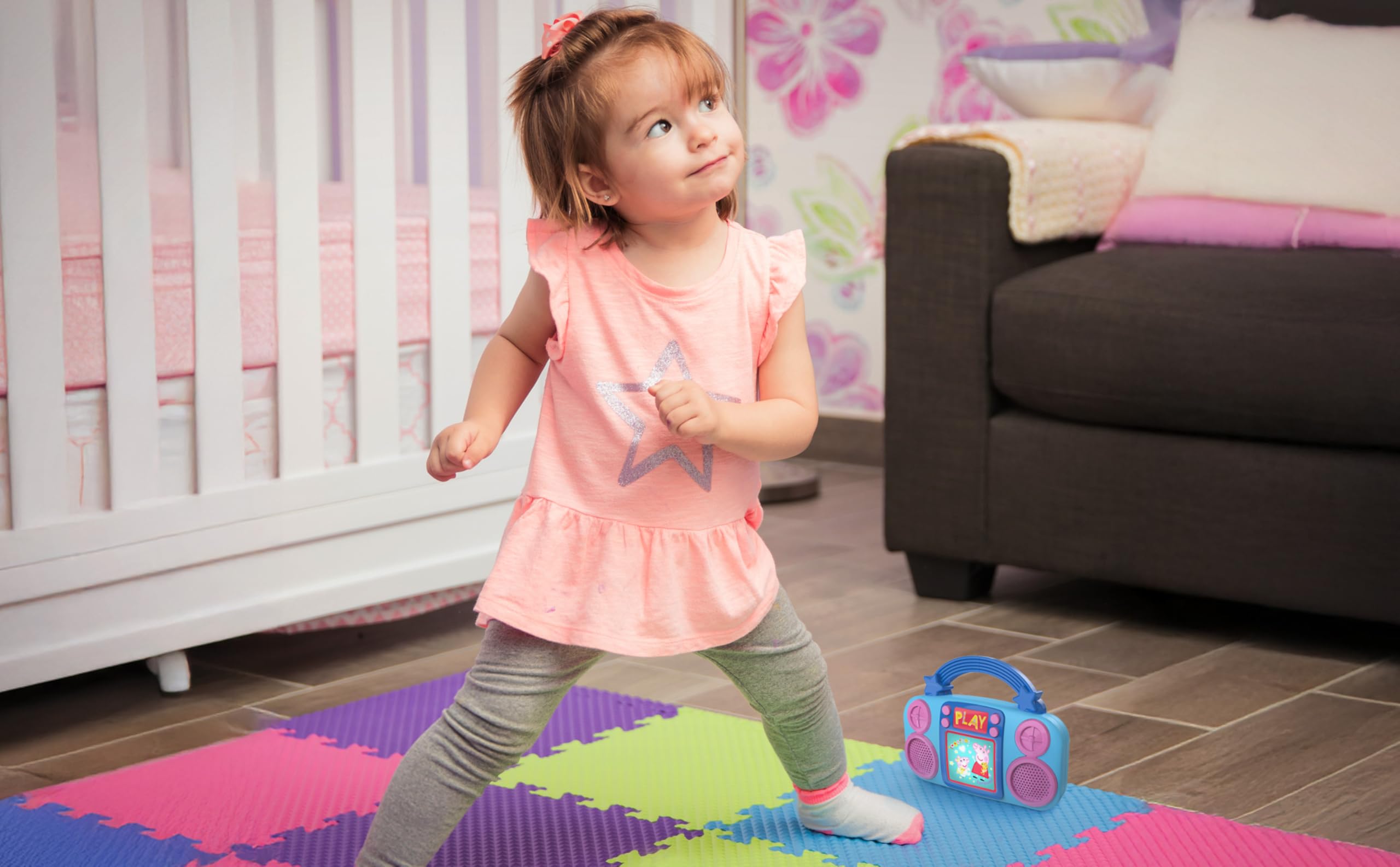 eKids Peppa Pig Music Player for Toddlers – 4 Songs & Flashing Lights