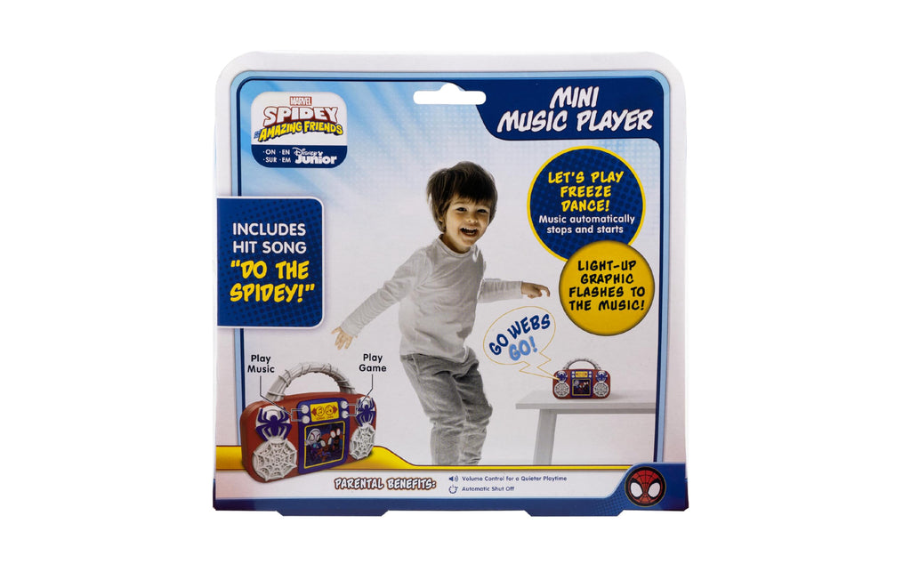 eKids Spidey Music Player with Lights and Freeze Dance for Toddlers Ages 3+