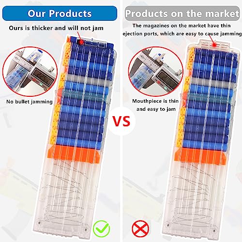 EKIND 18-Dart Clip 2-Pack for Nerf Elite Magazines - Transparent Quick Reload