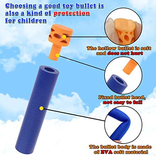 EKIND 200-Pack Waffle Darts Refill - Blue Foam Bullets for N-Strike Blasters