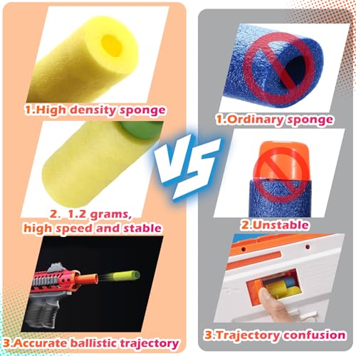EKIND Foam Soft Darts - 100 Yellow Half-Length Short Darts Compatible with NERF Pro Stryfe X and Dart Zone Pro