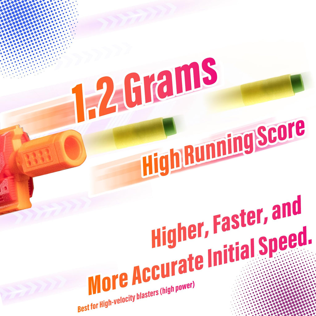 EKIND Foam Soft Darts - 100 Yellow Half-Length Short Darts Compatible with NERF Pro Stryfe X and Dart Zone Pro