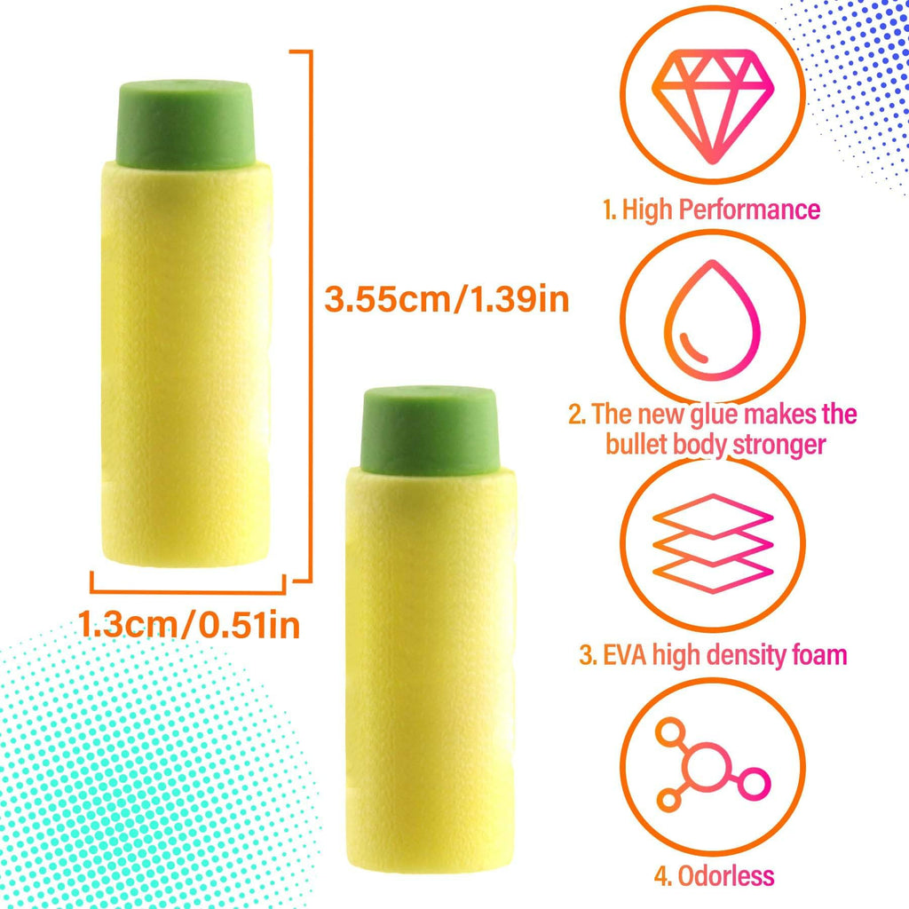 EKIND Foam Soft Darts - 100 Yellow Half-Length Short Darts Compatible with NERF Pro Stryfe X and Dart Zone Pro