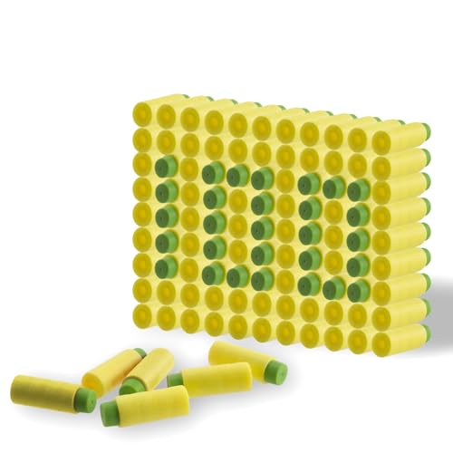 EKIND Foam Soft Darts - 100 Yellow Half-Length Short Darts Compatible with NERF Pro Stryfe X and Dart Zone Pro