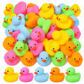 EKisemio 50-Pack Mini Rubber Ducks – Multicolor Squeaky Bath Toys for Parties, Pool, and Classroom Prizes