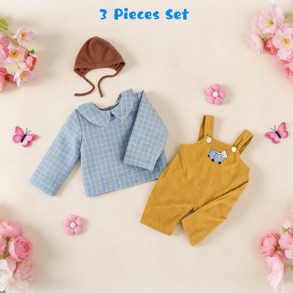 EKOKIZ Reborn Baby Doll Clothes – Outfit with Hat, Shirt, and Pants for 17-20 Inch Dolls