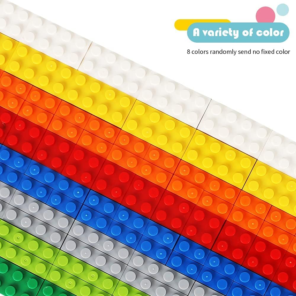 Ekuzi 300 Piece Building Bricks Set – Compatible with Lego Classic, Bulk Basic Blocks in Random Colors, Includes Separator and Storage Bag