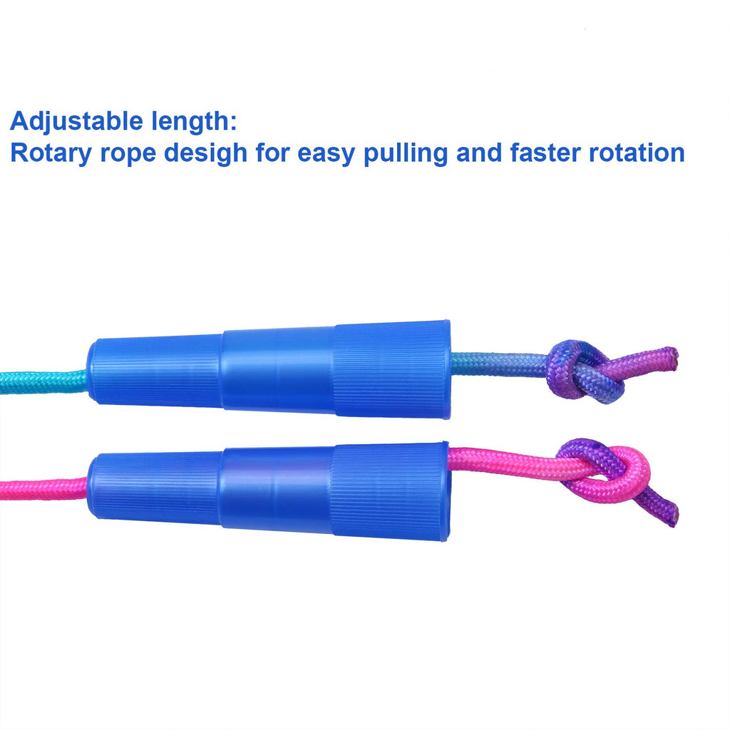 Elcoho 10-Pack Rainbow Jump Ropes for Kids - 7.2ft Adjustable Skipping Ropes with Colorful Gradient, Party Favors & Outdoor Fun