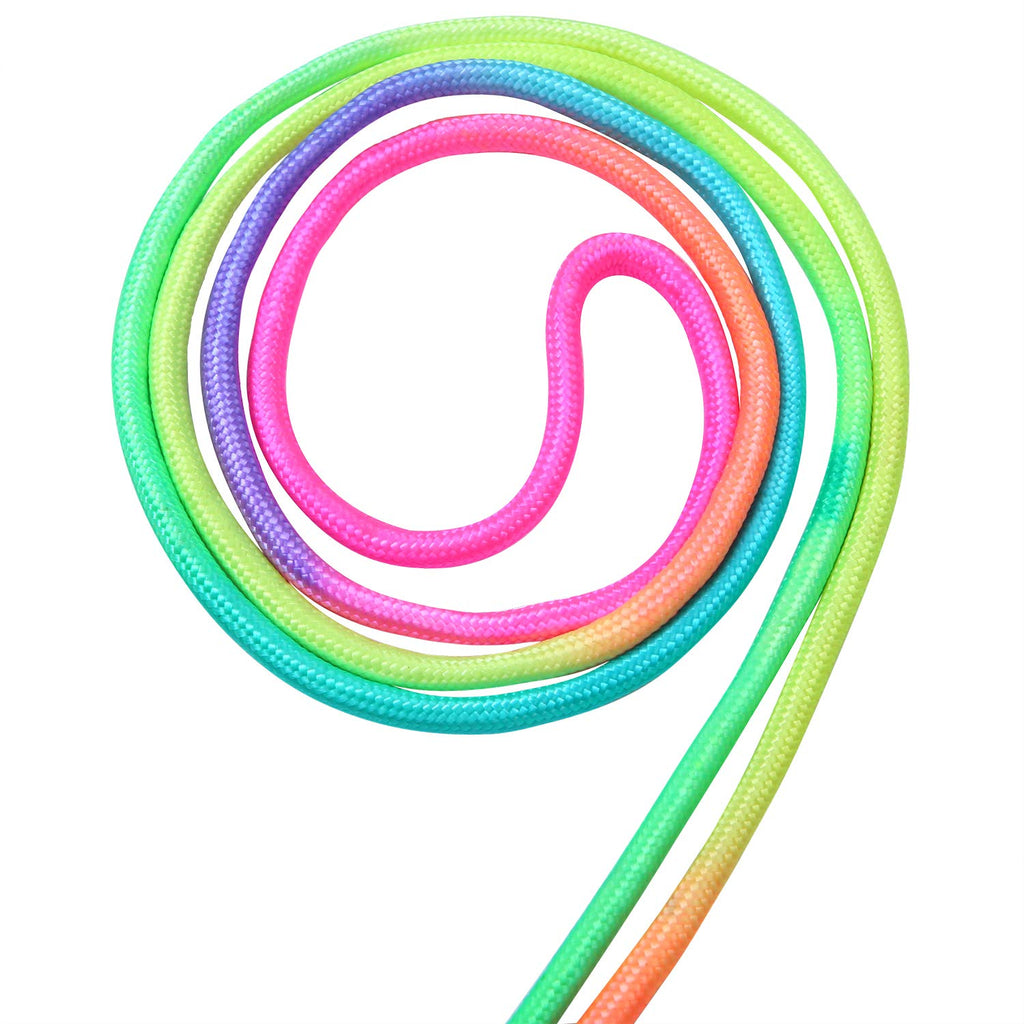 Elcoho 10-Pack Rainbow Jump Ropes for Kids - 7.2ft Adjustable Skipping Ropes with Colorful Gradient, Party Favors & Outdoor Fun