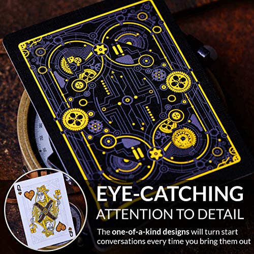 Elephant Playing Cards Cyberpunk Gold Deck – Standard Poker Size, 310 GSM, with Tutorial E-Book