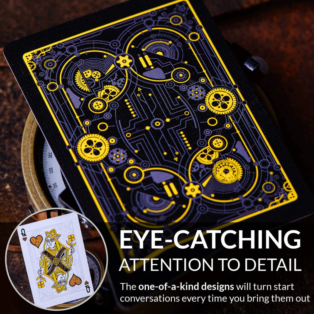 Elephant Playing Cards Cyberpunk Gold Deck – Standard Poker Size, 310 GSM, with Tutorial E-Book